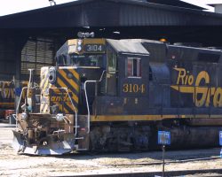 After the mergers were all said and done, much of the smaller Rio Grande power migrated to California. In Roseville alone that weekend were five different RG units, all still in black and gold paint. Here, two of them sit at the east end of the Roseville shops.