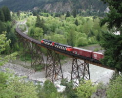 An excellent photo location - the Anderson Creek trestle just south of Boston Bar.