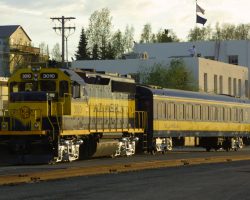 One of a handful of GP40s owned by the ARR with head-end power capabilities, 3010 was more than capable of running the daily Anchorage-Whittier train (marketed as the Glacier Discovery) on 21-May. Oh yes, did I mention that it's almost 2200h?