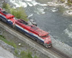 The southbound again, south of Pemberton passing near Nairn Falls.