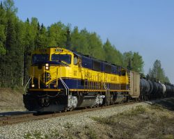 ARR 4007 North, a late-day empty oil train seen near Caswell.