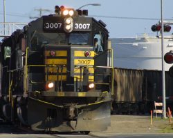 A ballast train is wyed at Anchorage on Sunday, 26-May.