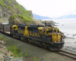 While stopped to watch some Dall sheep on the cliff, 2801 caught up with me again