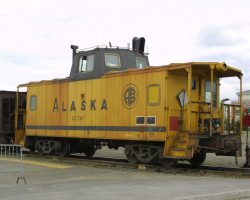 The old style of ARR caboose on the rear of the previous photo's train.