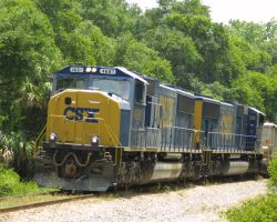 Another shot of the YN3 pair, pulling a loaded phosphate train north out of Welcome Junction towards Plant City.