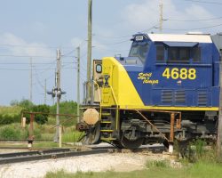 The Spirit of Tampa crosses over a junction near Fort Green Springs, FL.