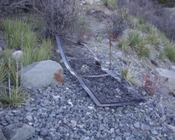 A rear radiator chicken wire-style grille