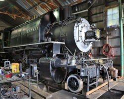The trip's over, and 10 is in the enginehouse for the night.