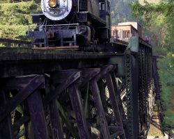 The most substantial structure on the line is the big bridge over the East Lewis River, about halfway between Moulton and Lucia Falls.