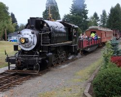 As I was pulling into town on Sunday, the regular Chelatchie Prairie passenger train was returning to the Yacolt station.