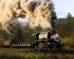Great steam effects at sunrise on a crisp fall morning