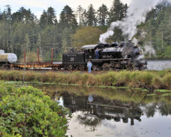 Our crew stops to pose for a reflection shot on Smith Lake, just south of Barview