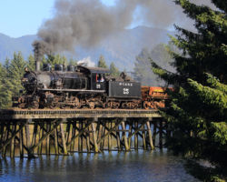 Crossing the Stasek Slough bridge near Tillamook