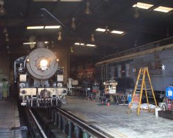 Upon our return to Palestine, 28 is put in the shop for the night.