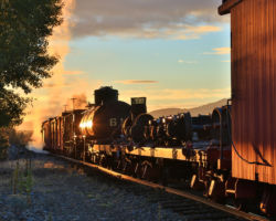 Our train headed east into the rising sun.