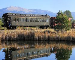 Coach 20 was originally built in 1890 for the Sumpter Valley. It was purchased back in 1991 and restored using a grant from the daughter of the railroad's original founder. She was 93 at the time.
