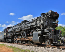 Texas & Pacific 2-10-4 #610 is stored in the Palestine engine shed. The railroad was nice enough to roll it out so we could get a few pictures.