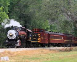 Backing up for a runby at the Jarvis Wye, where the railroad has some property for events.
