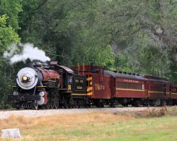Backing up for a runby at the Jarvis Wye, where the railroad has some property for events.