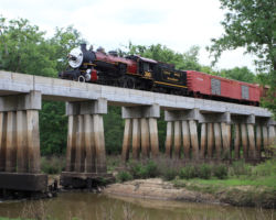 Our train crosses the Neches River heading east back to Rusk