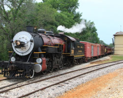 With the engine turned, we're now ready to head east out of the Palestine station. Neither the Palestine or Rusk stations are original - they were both built in the 1970s.