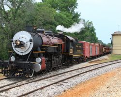 With the engine turned, we're now ready to head east out of the Palestine station. Neither the Palestine or Rusk stations are original - they were both built in the 1970s.