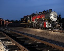 On Friday night, we tried a few night shots around the Rusk enginehouse. The full moon made for a very bright sky.