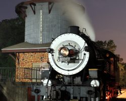 A night shot on Friday up at the Rusk water tank.