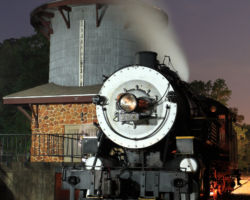 A night shot on Friday up at the Rusk water tank.