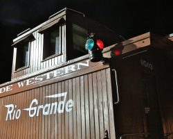 The first morning started in the Antonito yard before 5am. It's hovering near zero outside, but the caboose has the stove going and is nice and toasty.