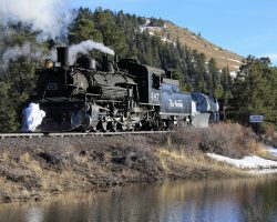 Soon it was time to head back, and here we are back at Big Horn and picking up our water car again. The flanger has just crossed into Colorado.