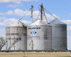 The CPRR is another project of Stefan Soloviev, the New York billionaire behind Crossroads Agriculture (CXR). He owns some 78,000 acres just along the Towner Line in eastern Colorado. Here's one of his grain bins in west Kansas.