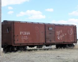 Another gem in Horace is this old St. Louis, Brownsville, and Mexico Railway boxcar. The StLB&M was a MP subsidiary along the Gulf Coast of Texas.