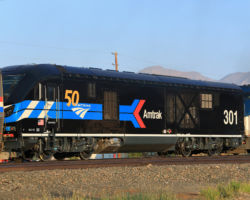 A look a the conductor's side as the train pulls out of Fraser