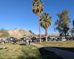 A beautiful February morning for an insulator show in the Yuma Territorial Prison park