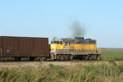 At South Clewiston, we had to stop and wait for 303 and this cane empty to head east before we could come into the yard for the night.