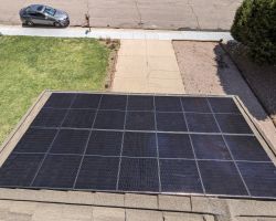 The garage roof array, as seen from the upper roof