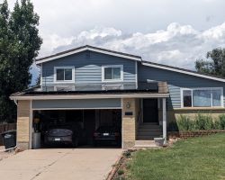 The job completed and looking at the front (south side) of the house.