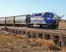 Crossing one of the Missouri Pacific concrete trestles at Rush Creek