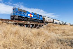 One of the more scenic trestles on the line, where County Road 4 used to go under east of Sugar City