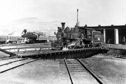 RGS 20 on the turntable at Durango in 1951, still with the "clipper ship" from Ticket to Tomahawk on the tender. RGS 20 on the turntable at Durango, likely 1941 or 1942. Photographer unknown, negative from Andy Payne collection and now in author's collection