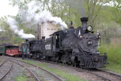 RGS 20 and D&RGW 346 steam around the Museum's loop at No Agua.