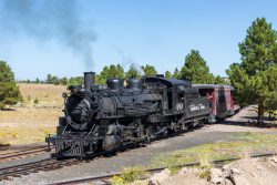 C&TS 489 leads the regular westbound train through while we're in the tail of the wye at Big Horn