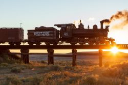 Daybreak at Hangman's. The wind wasn't cooperating and was constantly blowing the smoke out in front of the engine, even when it was moving.