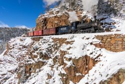 Another view similar to one from Tuesday, but with more snow (and more boxcars)