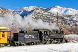 Just another shot of 20 against the snow and blue sky