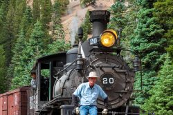 Not a perfect recreation of the 1942 Trains cover because the track curves the wrong way, but not bad either. Definitely has its own appeal