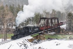 Coming back across the Animas at Tefft on Tuesday afternoon, the blue skies are gone and another snow squall is moving in.